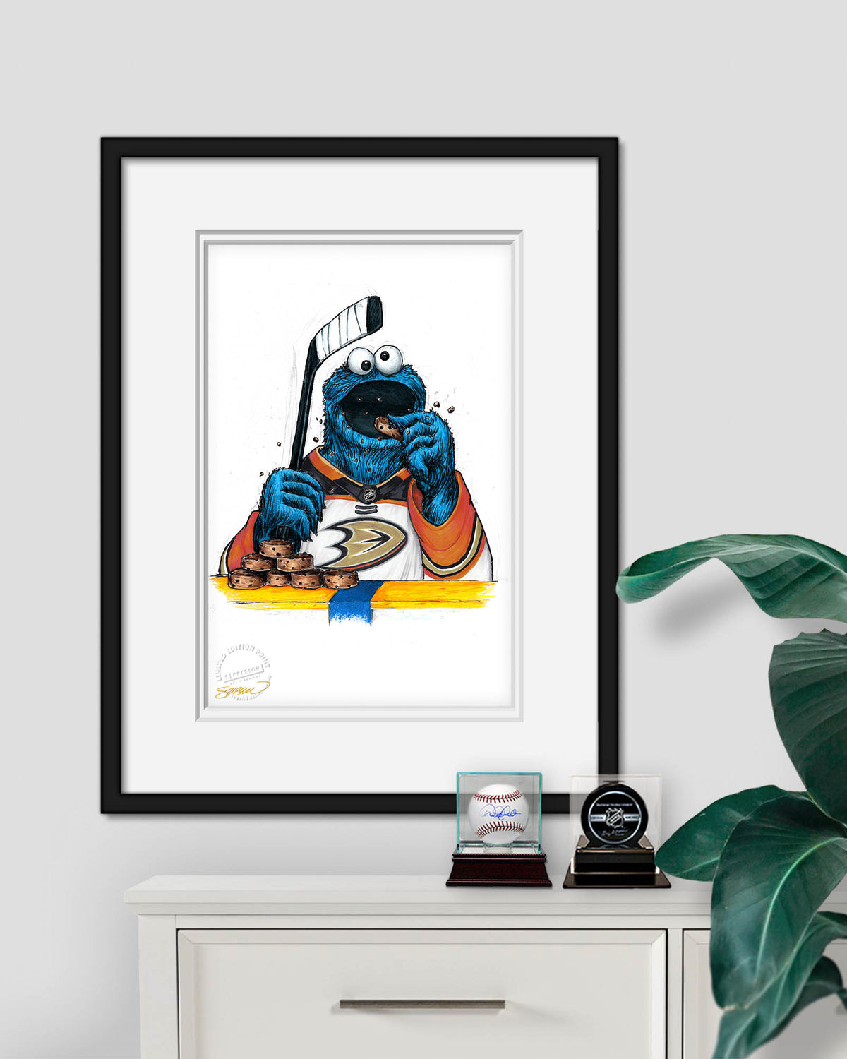 Cookie Monster x NHL Ducks Limited Edition Fine Art Print