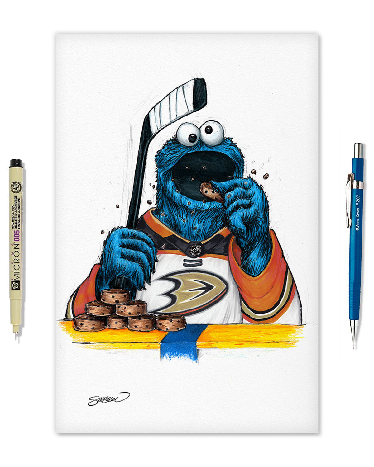 Cookie Monster x NHL Ducks Limited Edition Fine Art Print
