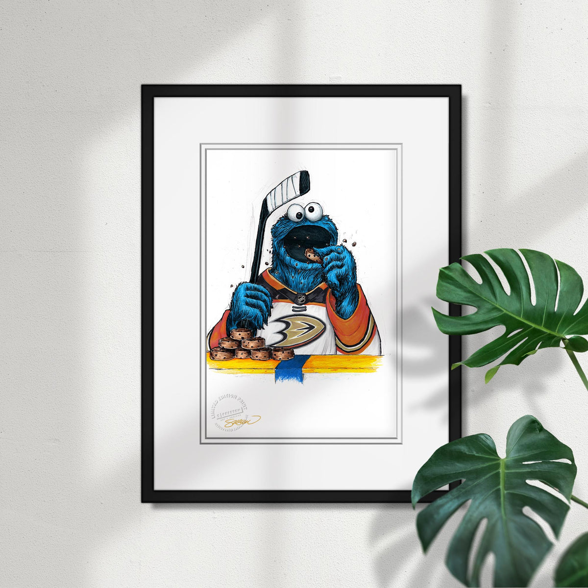Cookie Monster x NHL Ducks Limited Edition Fine Art Print