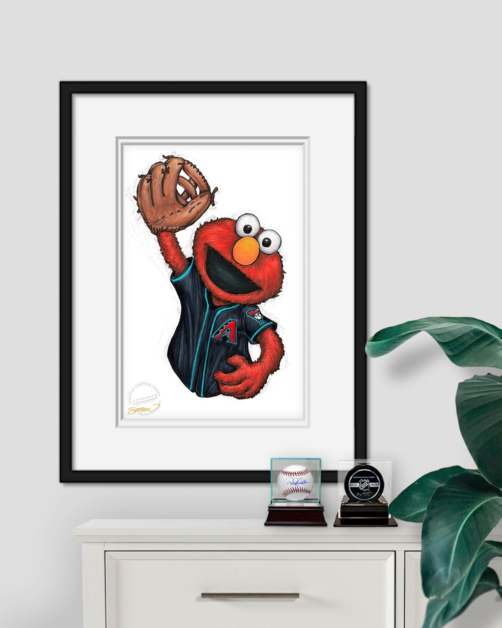 Elmo x Diamondbacks Art Print | Sesame Street MLB – S. Preston Art
