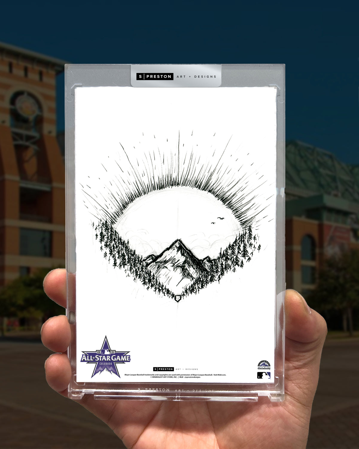 2021 MLB All-Star Game Sketch Art Slab