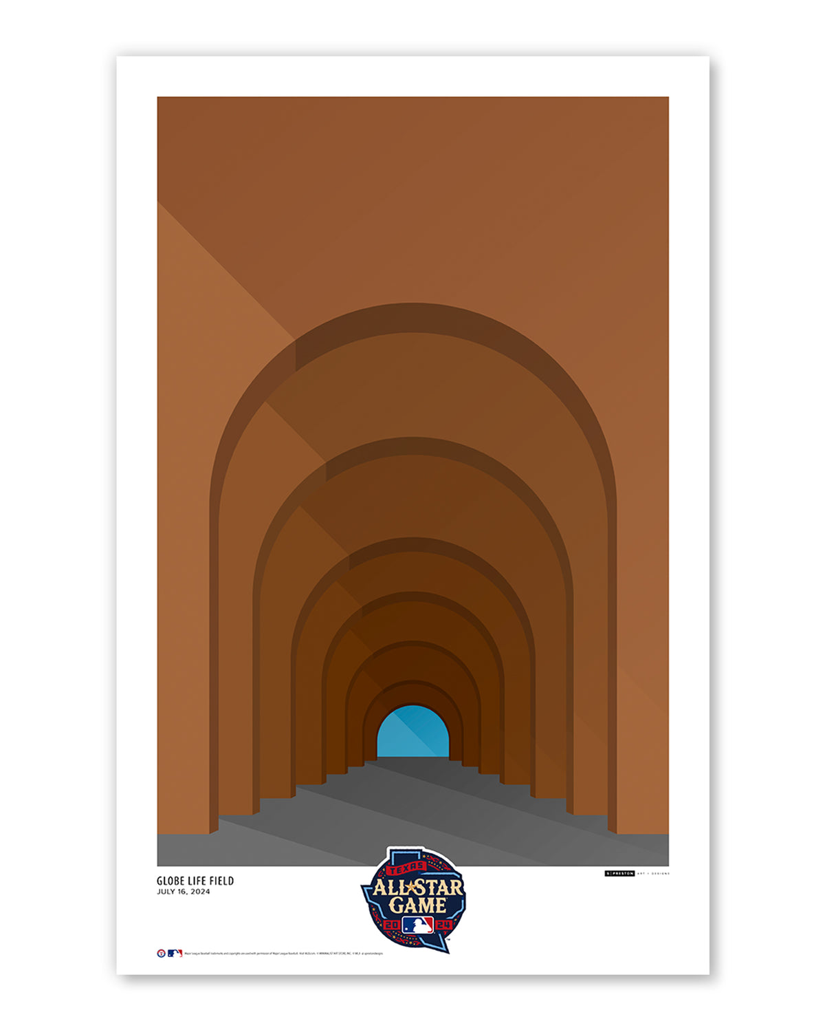 Minimalist Globe Life Field Poster (ASG 2024)