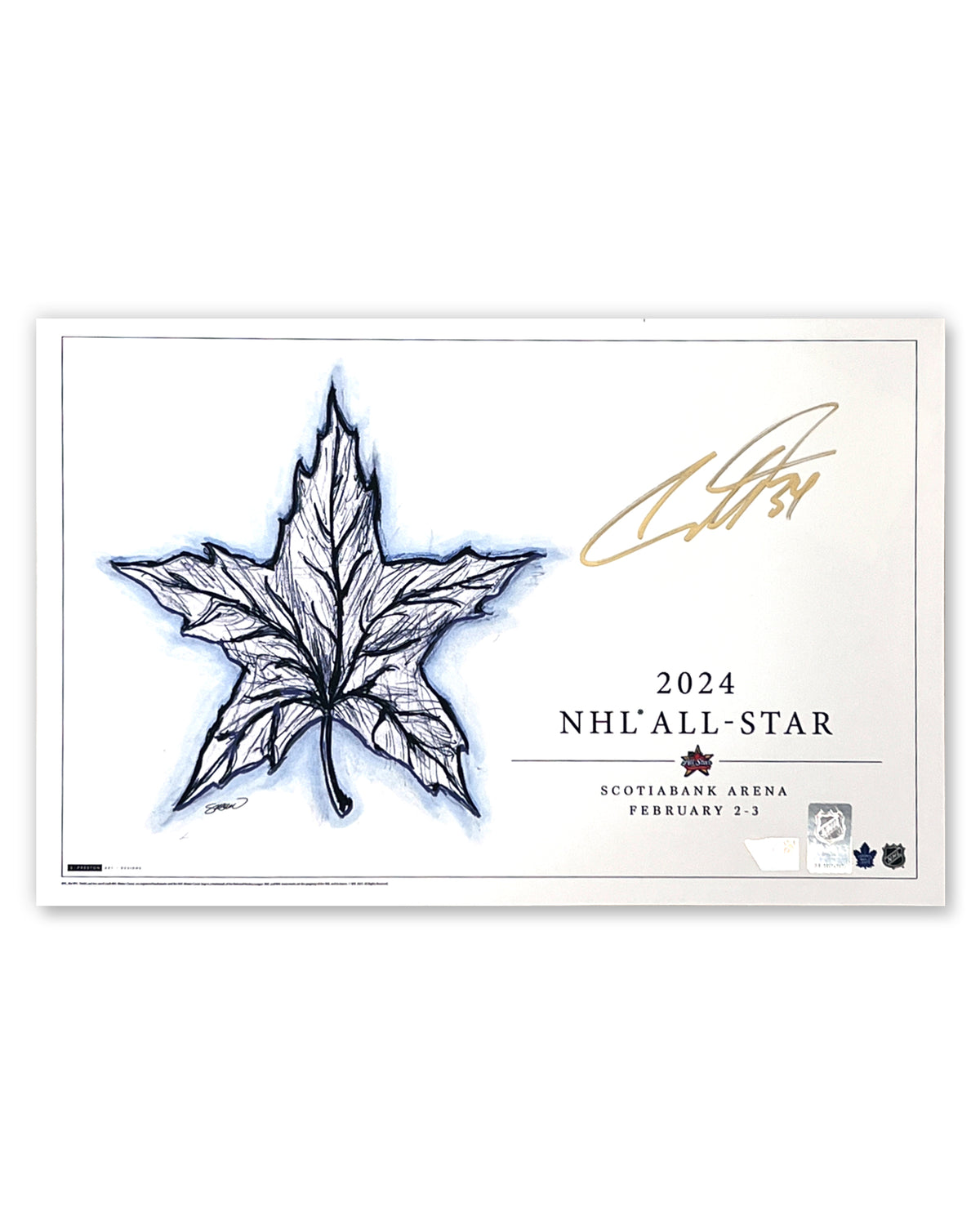 2024 NHL All Star Game Sketch - Auston Matthews Autograph - Fanatics Authenticated