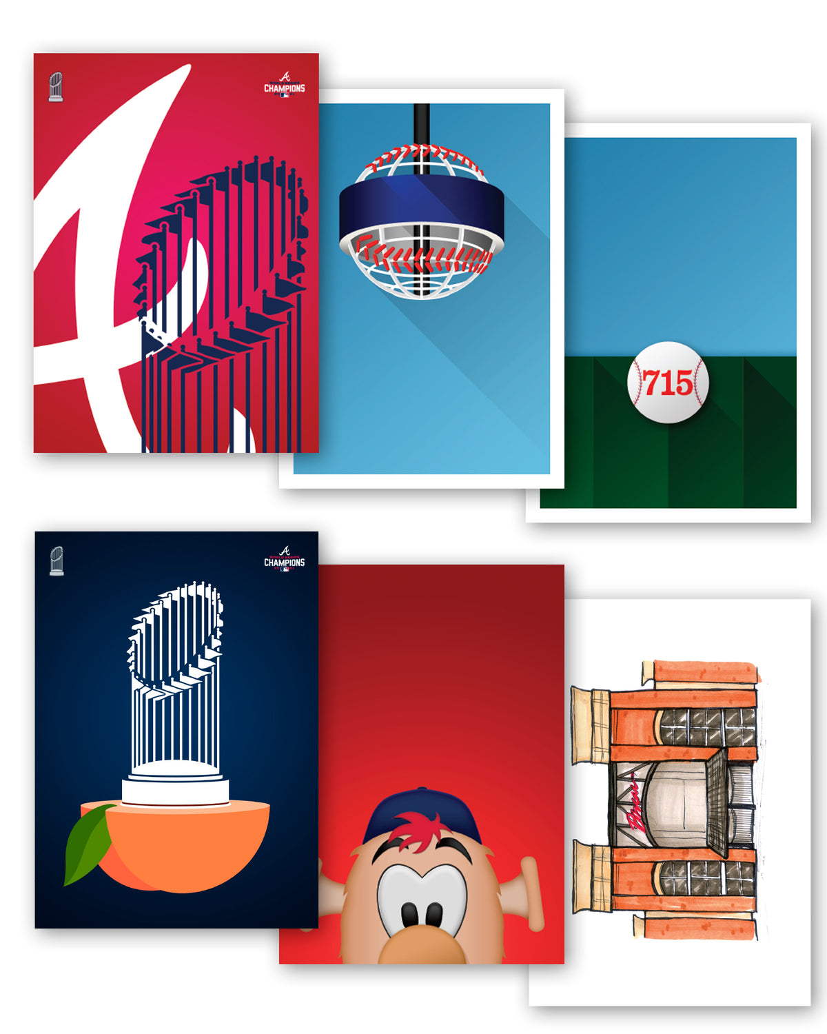 Minimalist Braves Postcards Set of 6