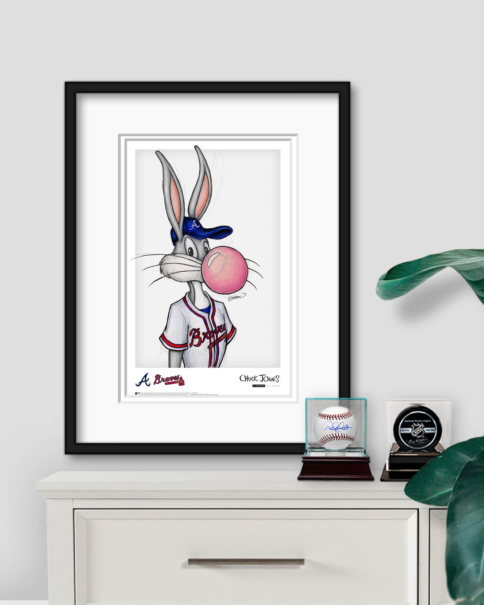 Bubblegum Bugs Bunny x MLB - Atlanta Braves by S. Preston Art