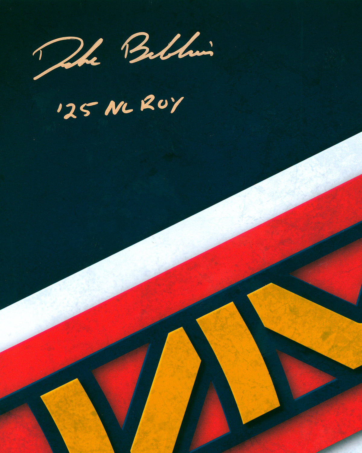 Minimalist Atlanta Braves Logo Print - Drake Baldwin Autographed - Authenticated - ROY INSCRIPTION