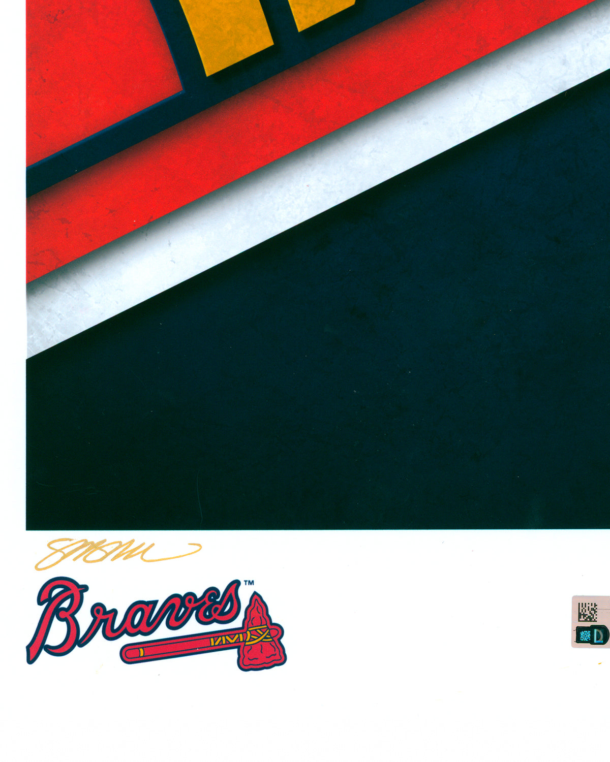 Minimalist Atlanta Braves Logo Print - Drake Baldwin Autographed - Authenticated - ROY INSCRIPTION