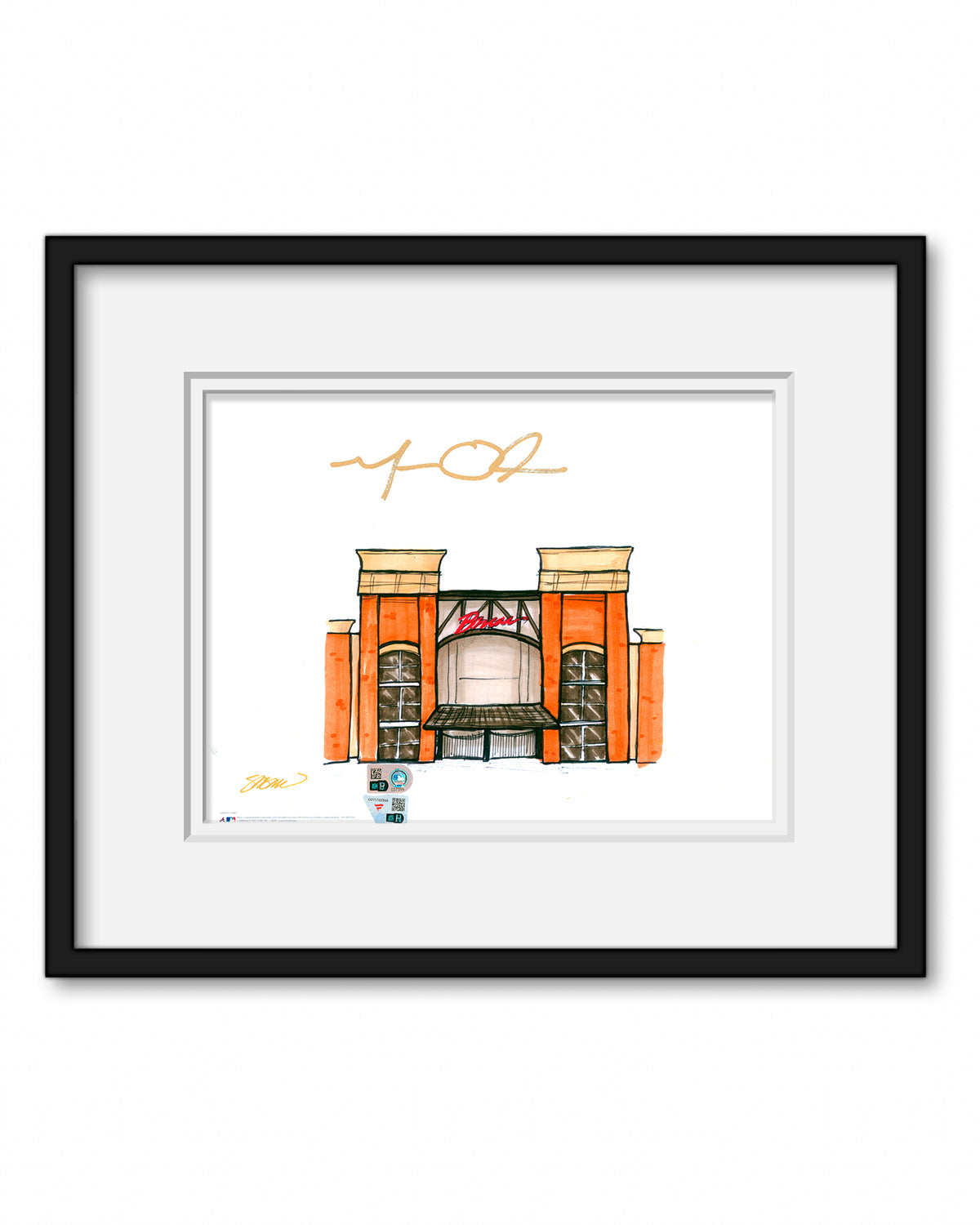 Truist Park Ink Sketch - Matt Olsen Autographed - Authenticated