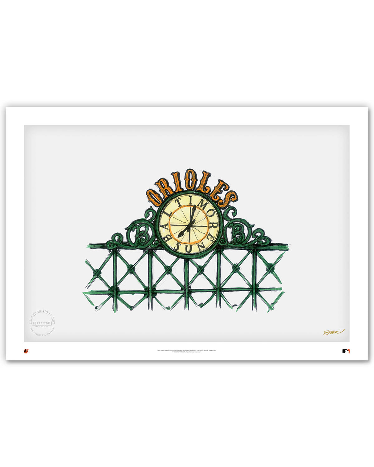 Camden Yards Ink Sketch Limited Edition Fine Art Print