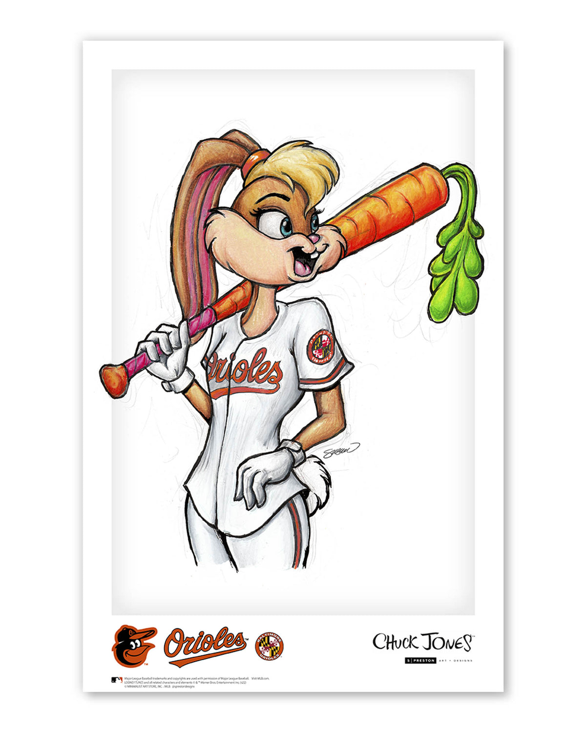Lola Bunny x MLB Orioles Limited Edition Art Print