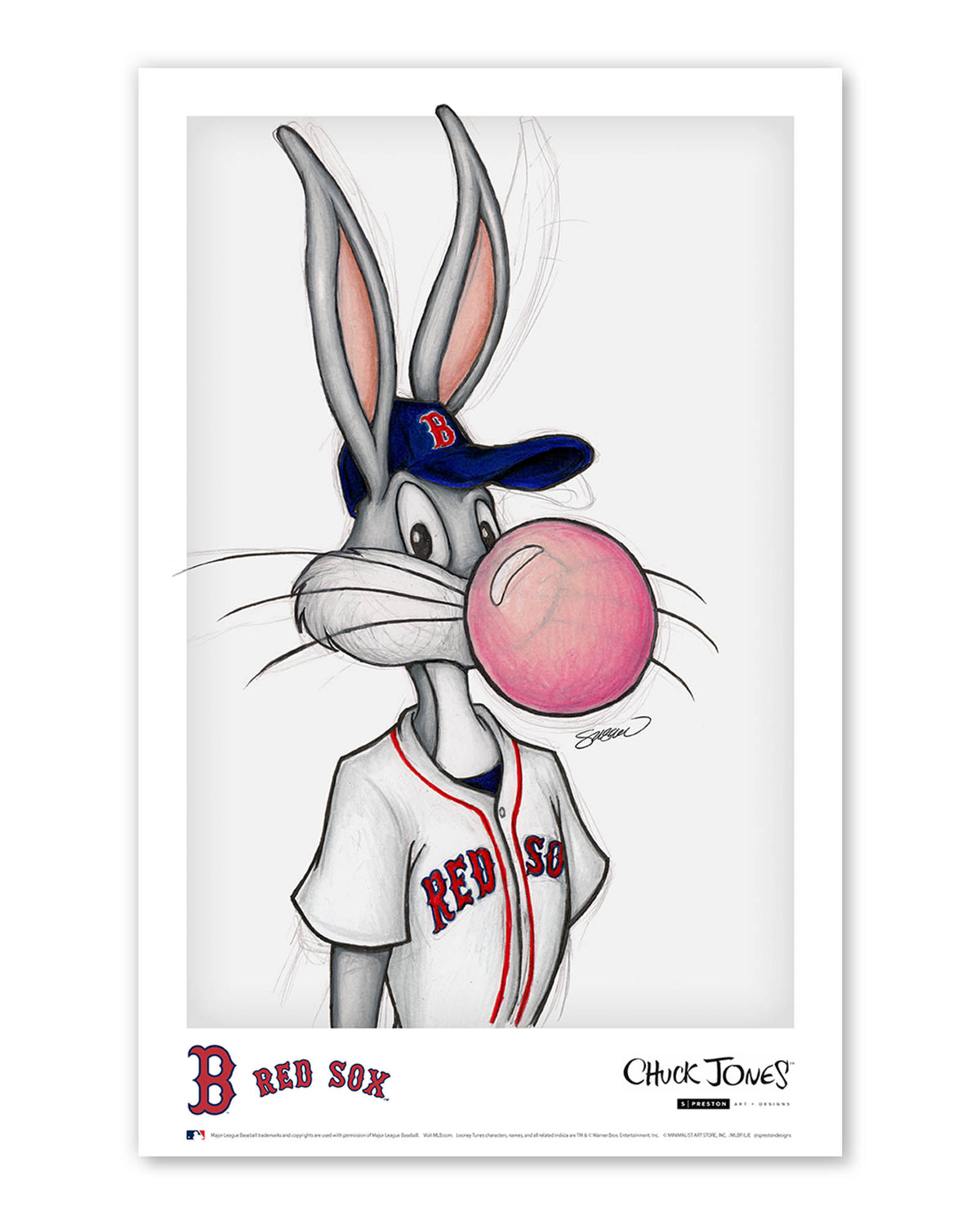 Bubblegum Bugs x MLB Red Sox Limited Edition Art Print