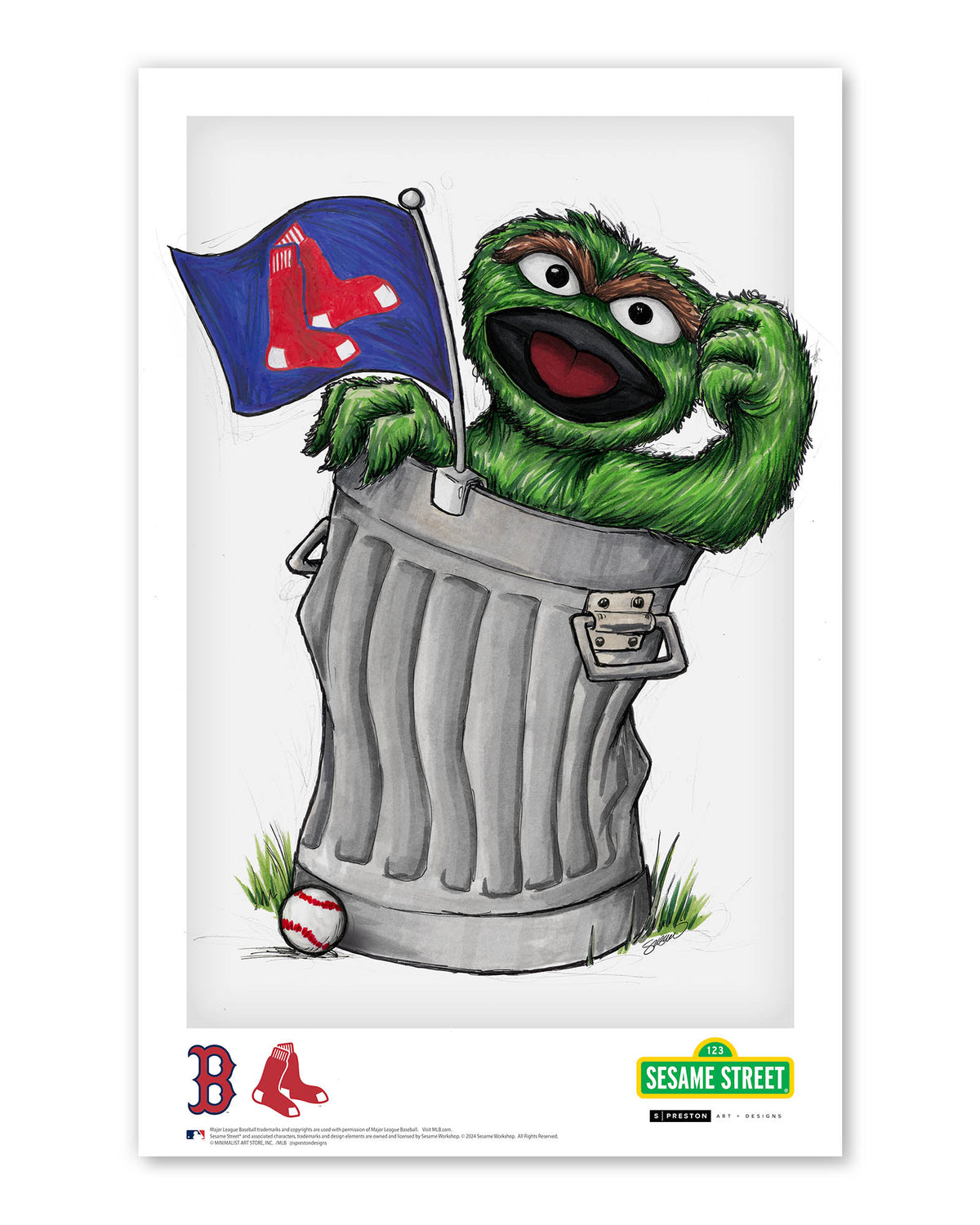 Oscar Rep Your Colours x MLB Red Sox Limited Edition Art Print