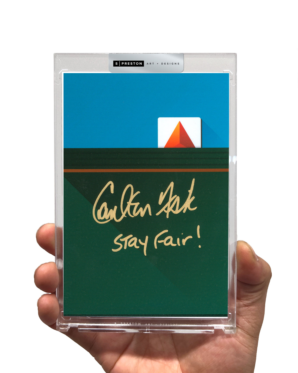 Minimalist Fenway Park  - Carlton Fisk Autograph Slab Inscribed Stay Fair- Authenticated