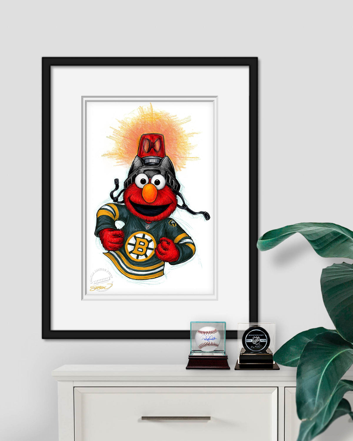 Elmo Loves Goals! x NHL Bruins Limited Edition Art Print