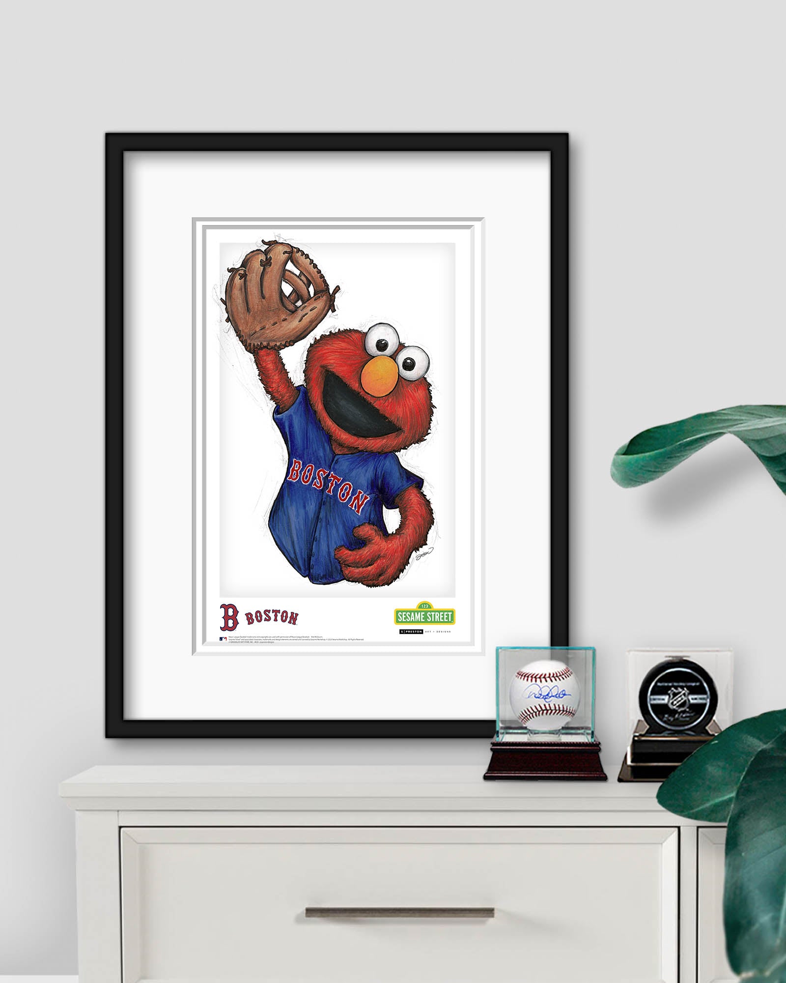 Elmo x Boston Red Sox Art Print | Sesame Street MLB – S. Preston