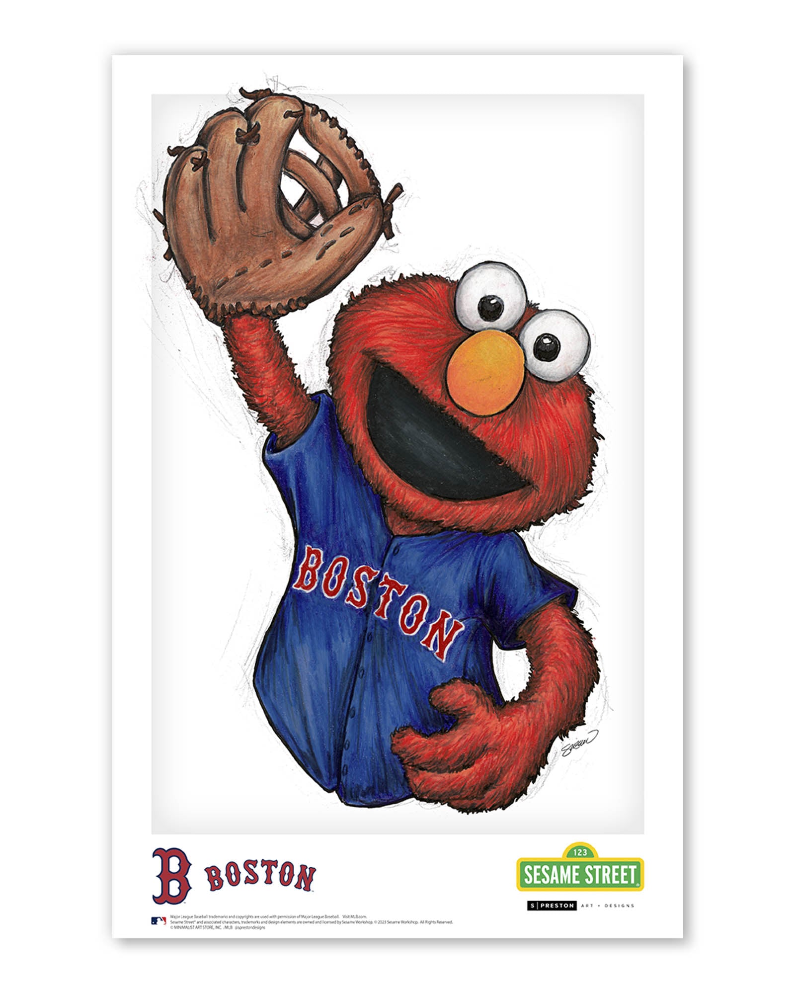 Elmo x Boston Red Sox Art Print | Sesame Street MLB – S. Preston