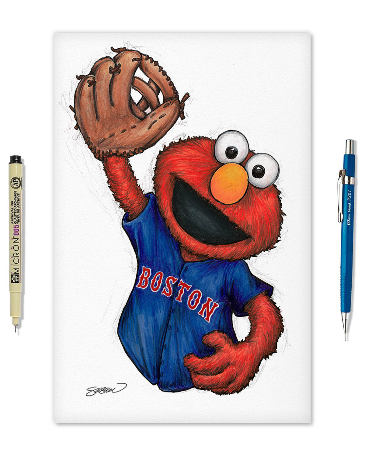 ELMO x MLB Red Sox Limited Edition Fine Art Print