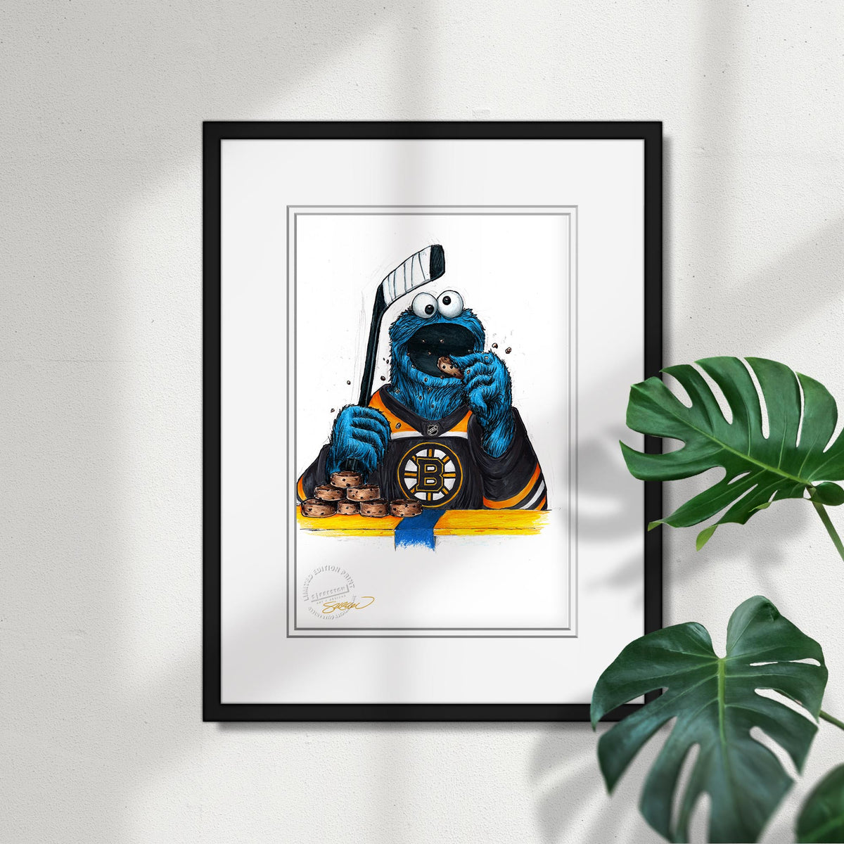 Cookie Monster x NHL Bruins Limited Edition Fine Art Print