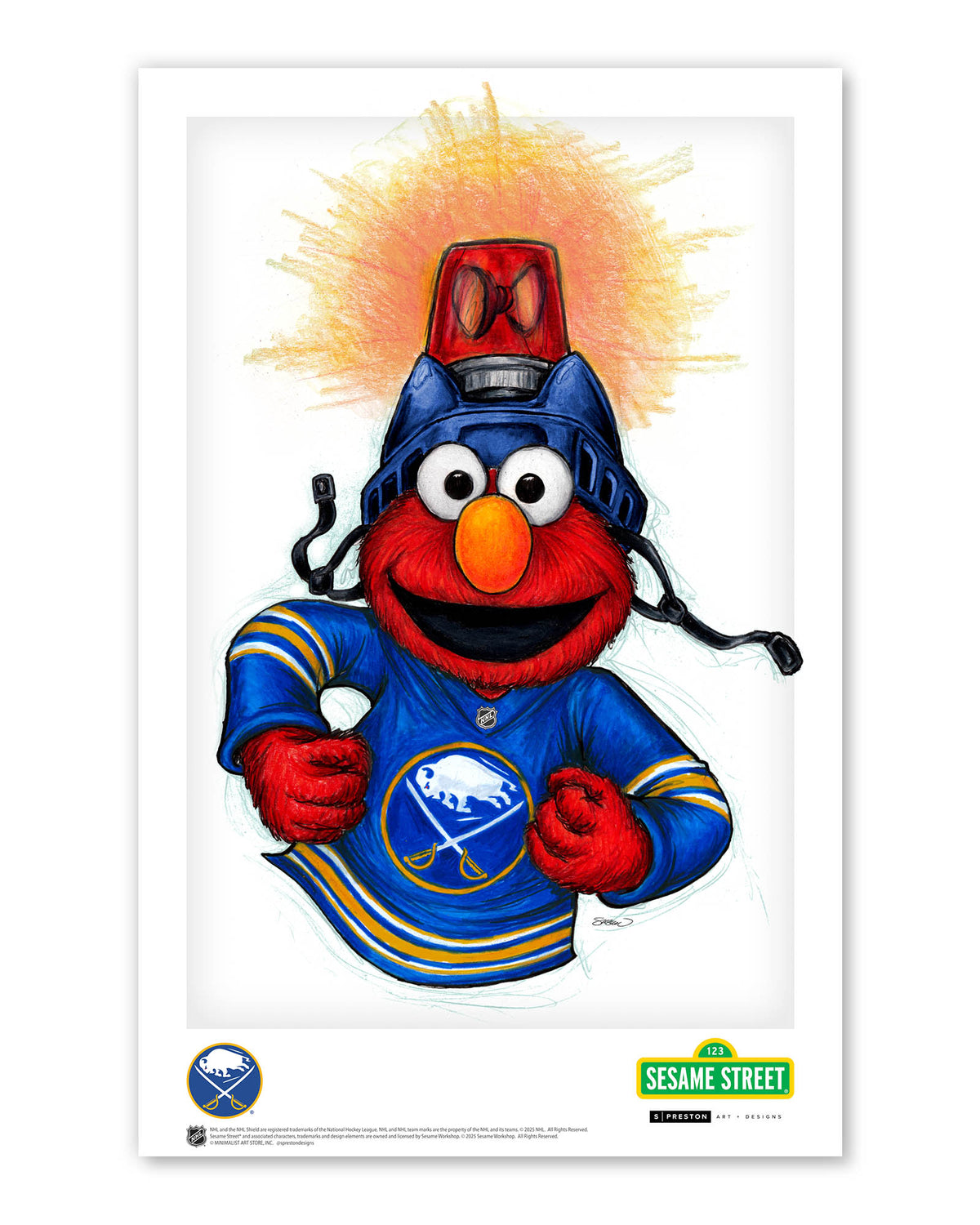 Elmo Loves Goals! x NHL Sabres Limited Edition Art Print