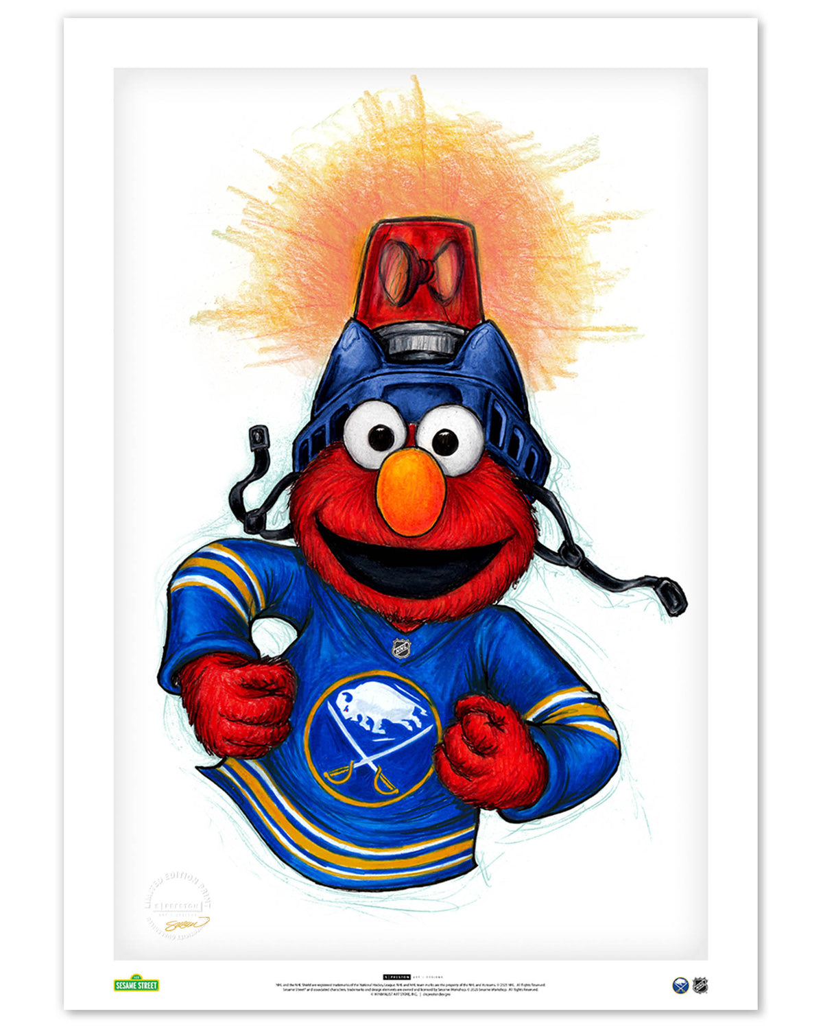 Elmo Loves Goals! x NHL Sabres Limited Edition Art Print