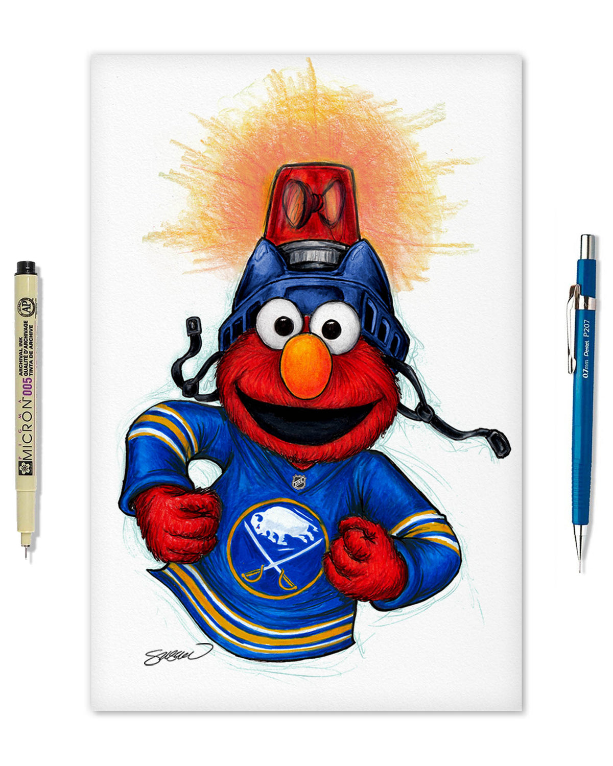 Elmo Loves Goals! x NHL Sabres Limited Edition Art Print