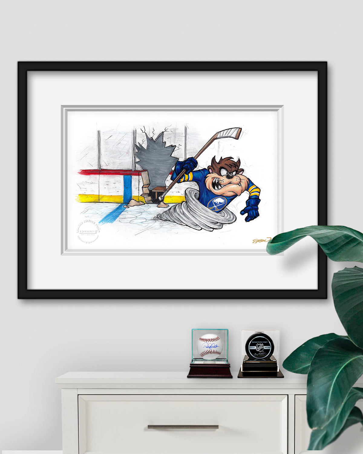 Tazmanian Line Change x NHL Buffalo Sabres Tazmanian Devil Limited Edition Fine Art Print