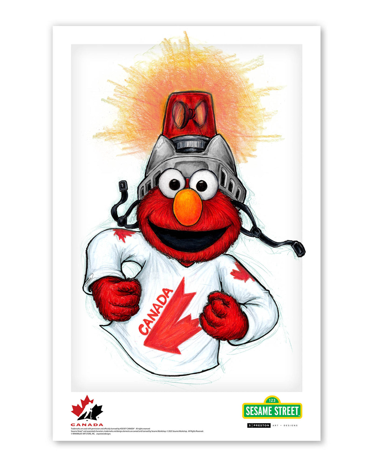 Elmo Loves Goals! x Hockey Canada Limited Edition Art Print