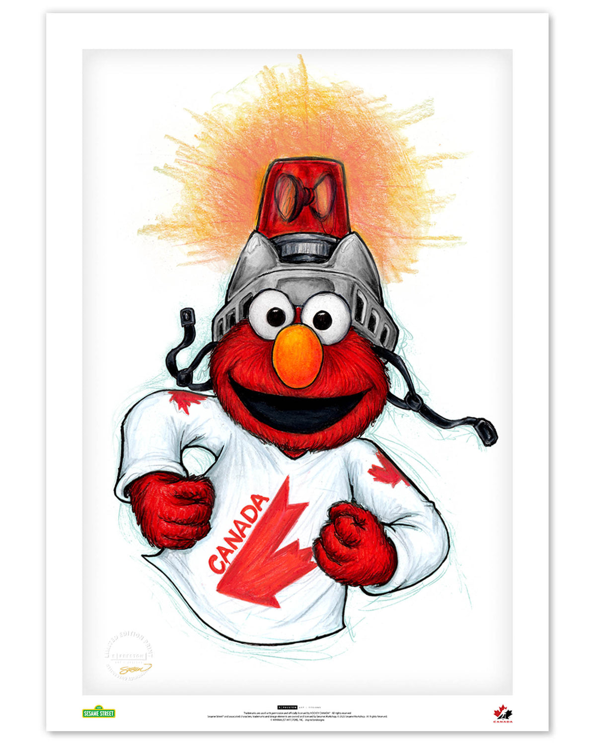 Elmo Loves Goals! x Hockey Canada Limited Edition Art Print