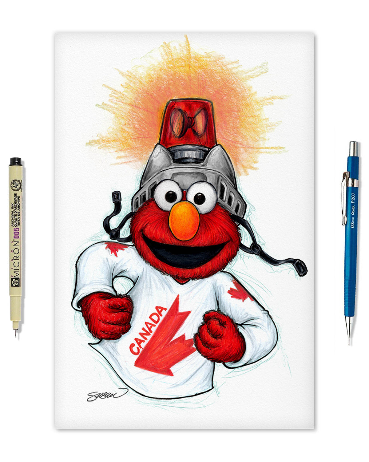 Elmo Loves Goals! x Hockey Canada Limited Edition Art Print