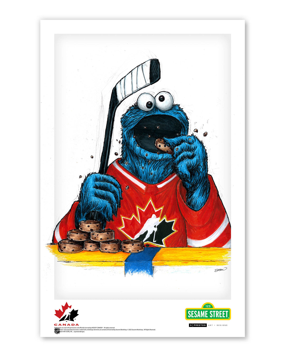 Cookie Monster x Hockey Canada Limited Edition Art Print