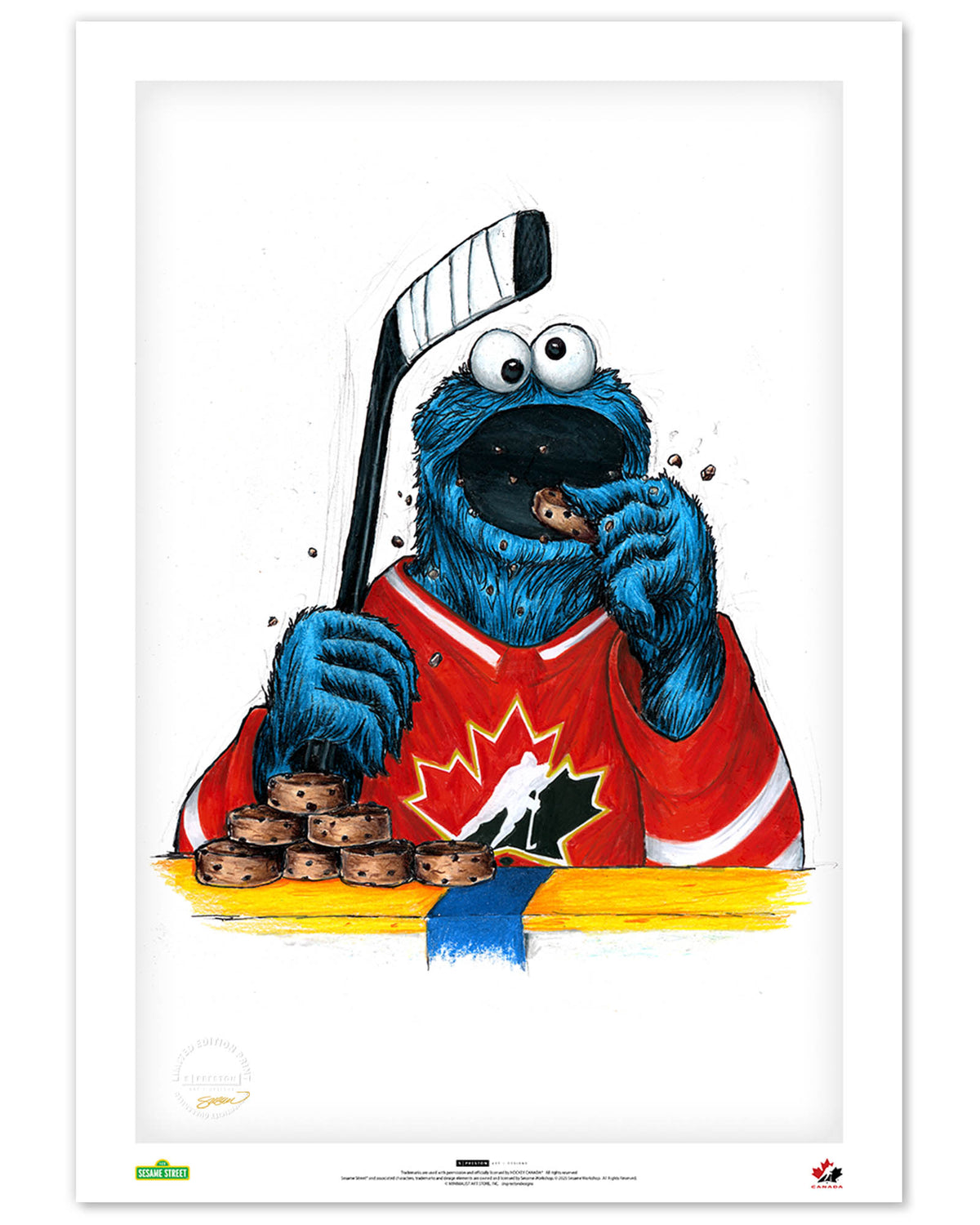 Cookie Monster x Hockey Canada Limited Edition Art Print