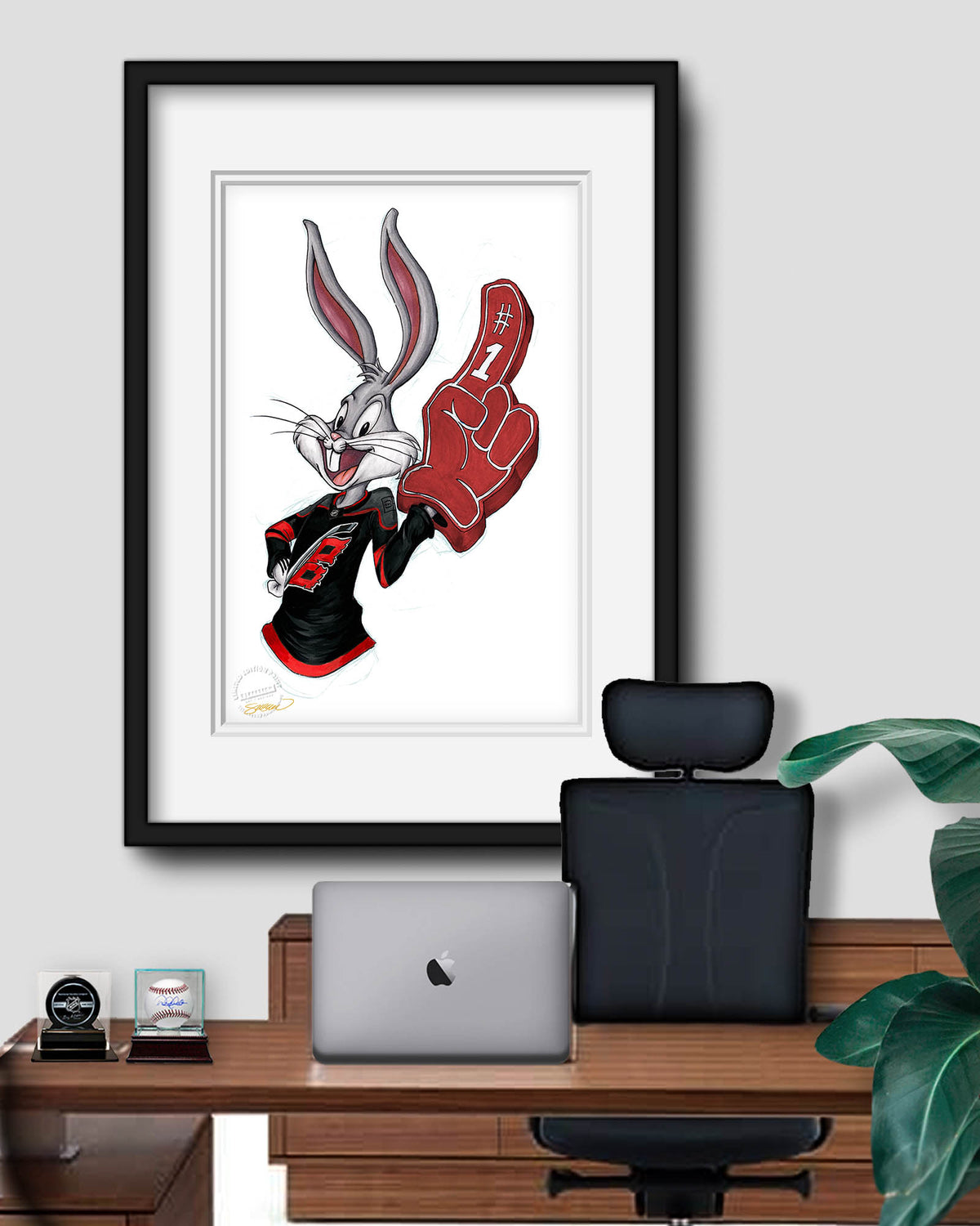 Rabbit Hockey Fan x NHL Hurricanes Bugs Bunny Limited Edition Fine Art Print