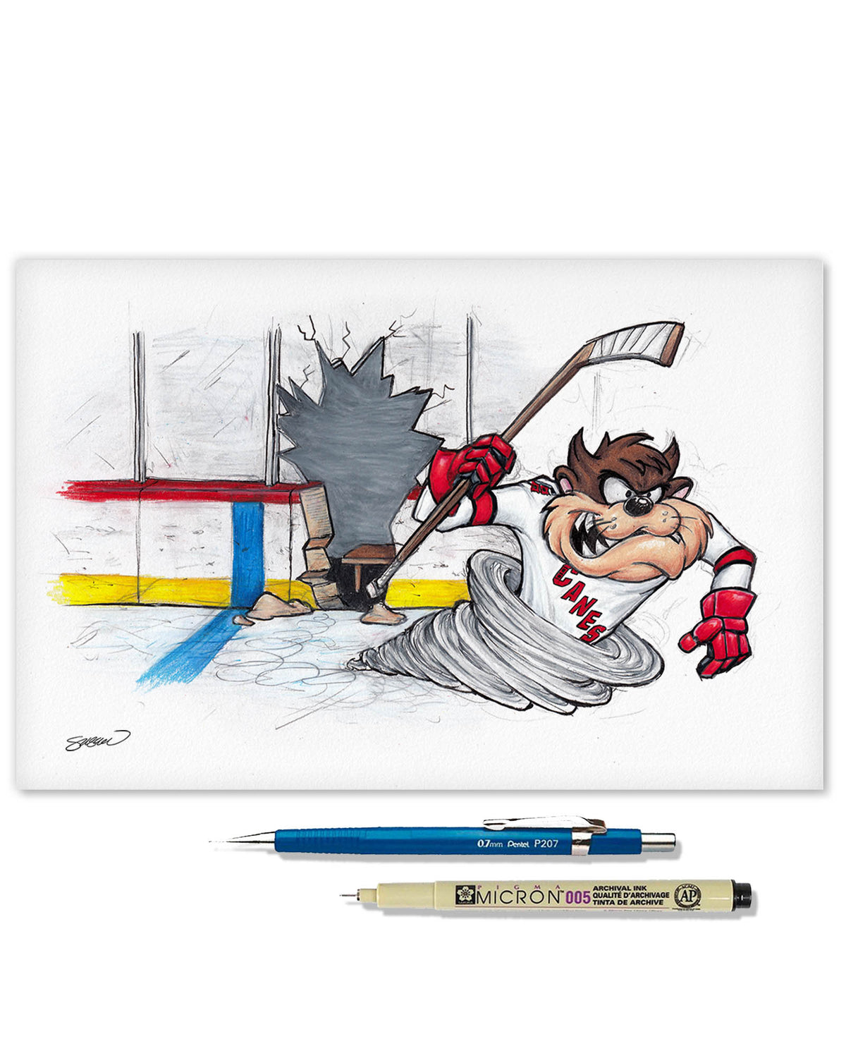 Tazmanian Line Change x NHL Hurricanes Tazmanian Devil Limited Edition Fine Art Print