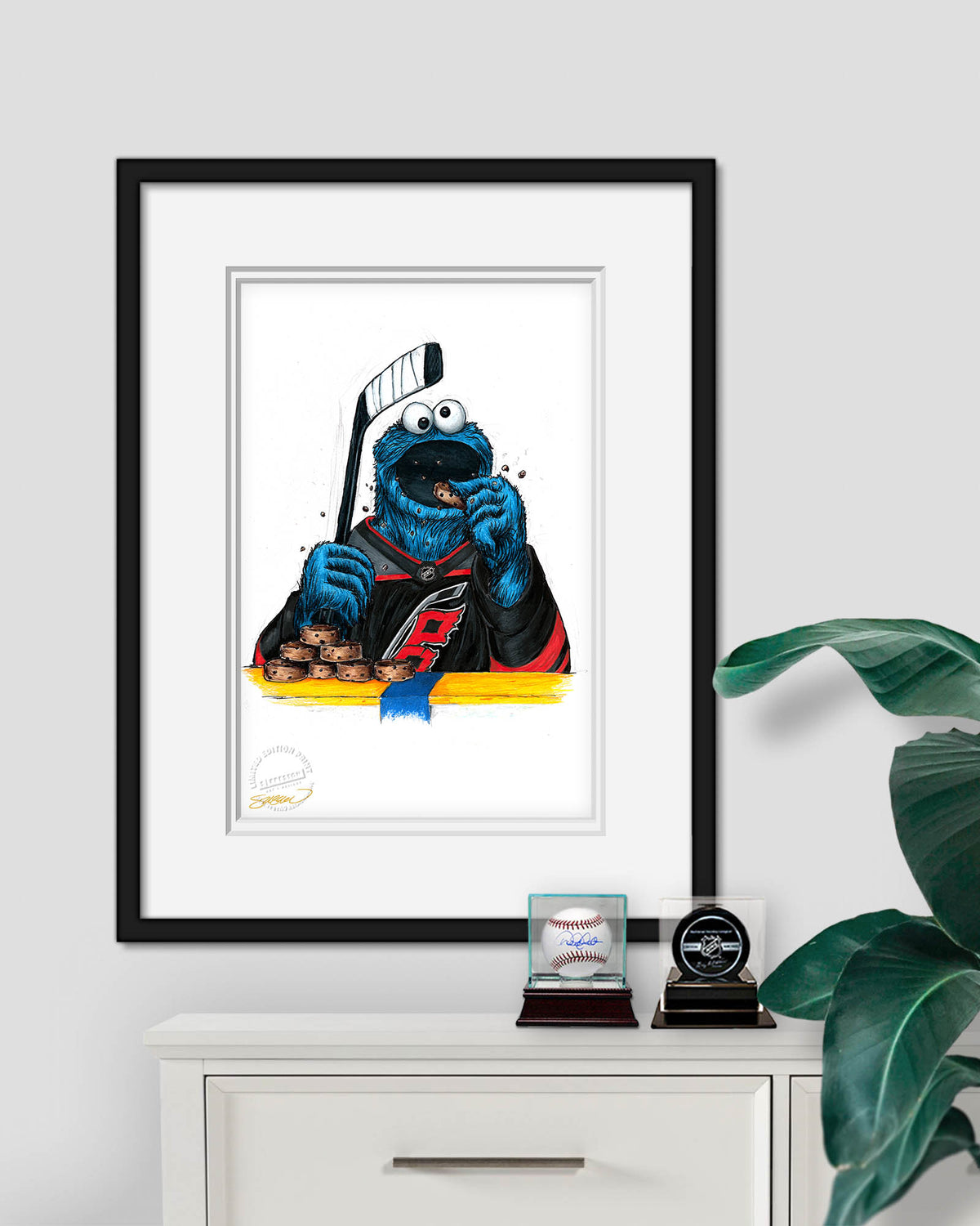 Cookie Monster x NHL Hurricanes Limited Edition Fine Art Print