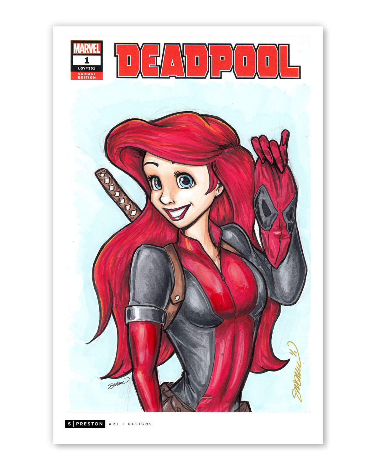 Deadpool Ariel 1 Comic Fine Art Print