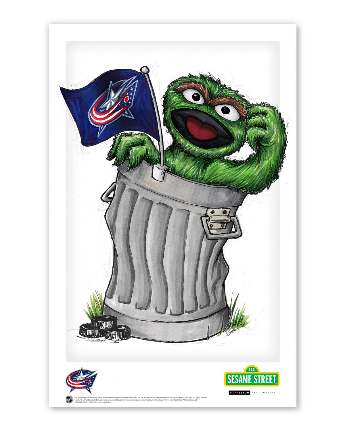 Oscar Rep Your Colours x NHL Blue Jackets Limited Edition Art Print