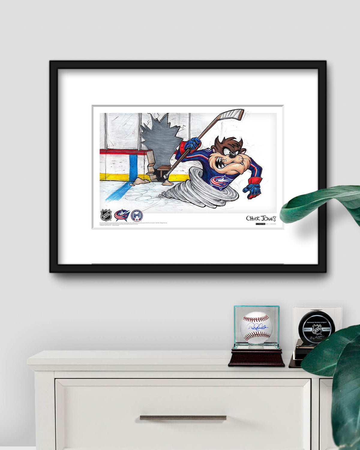 Tazmanian Line Change x NHL Blue Jackets Tazmanian Devil Limited Edition Art Print