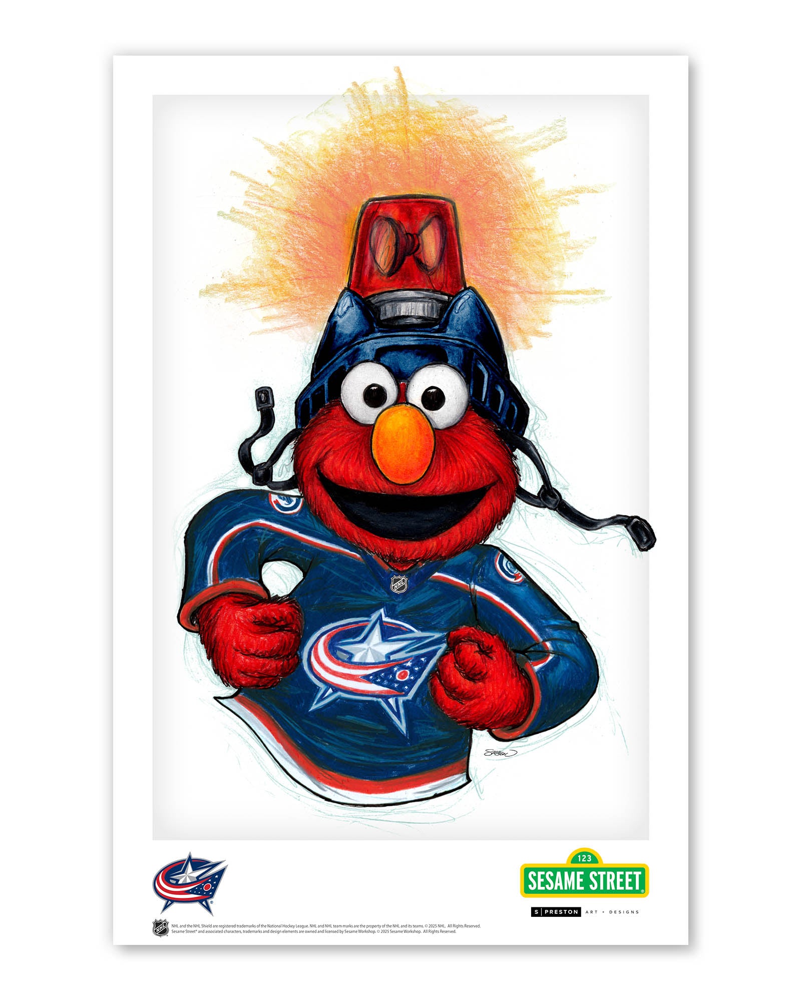 Elmo Loves Goals! x NHL - Sesame Street - Columbus Blue Jackets S