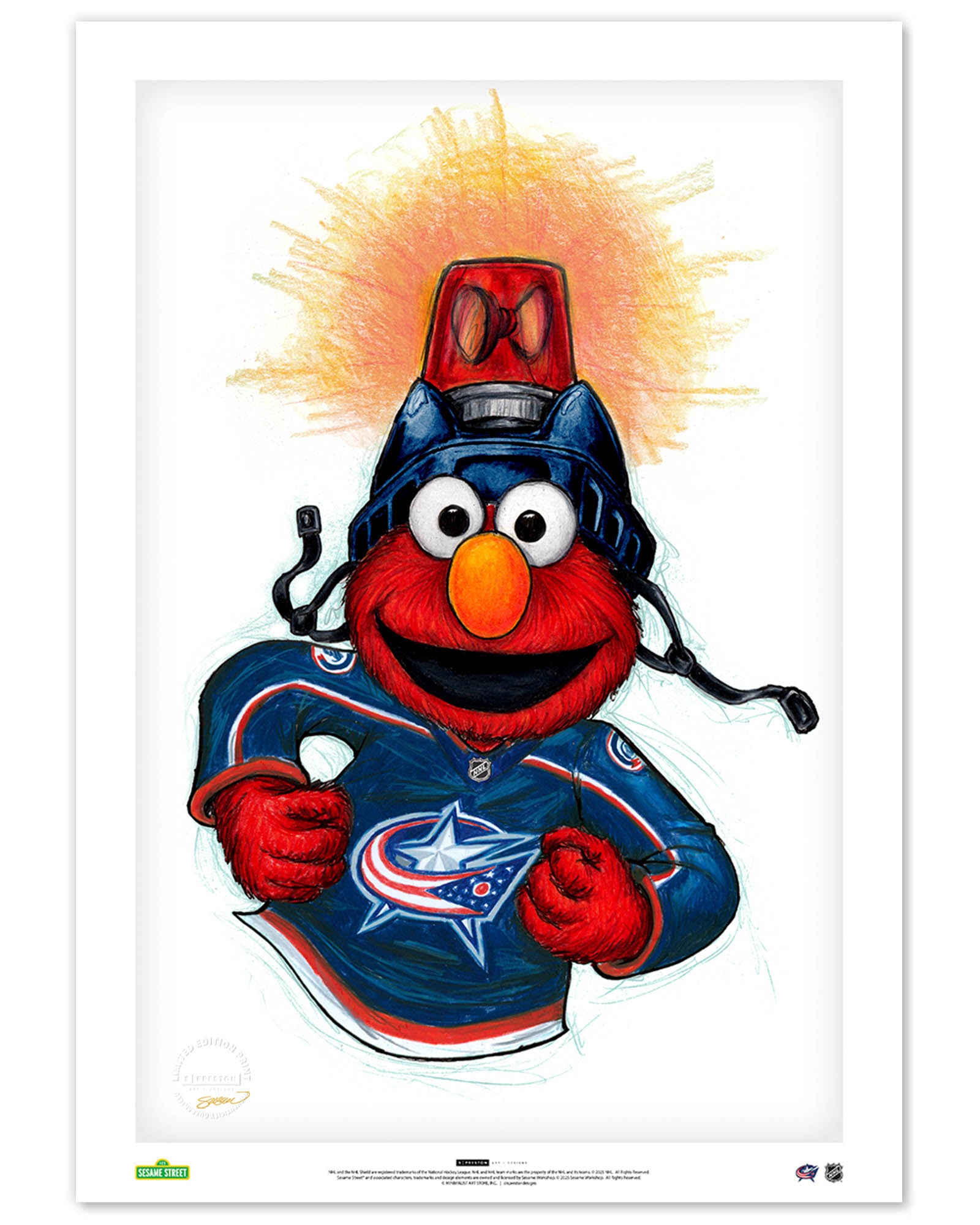 Elmo Loves Goals! x NHL - Sesame Street - Columbus Blue Jackets S