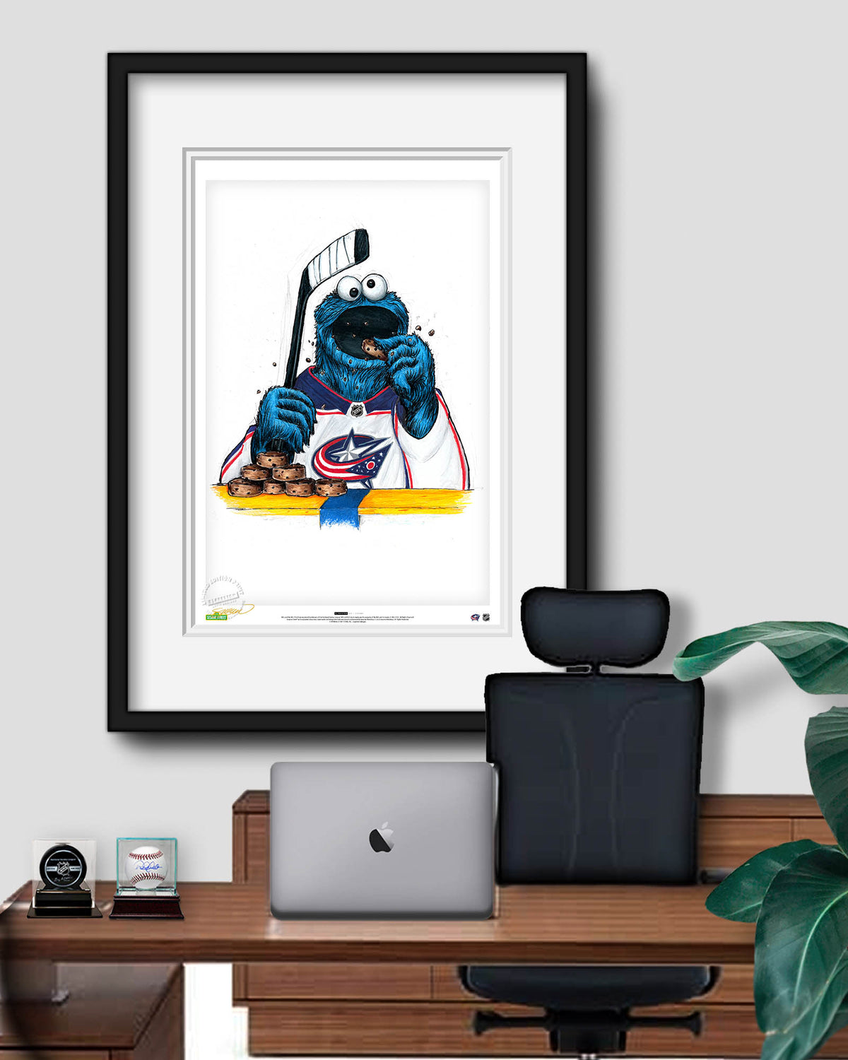 Cookie Monster x NHL Blue Jackets Limited Edition Fine Art Print