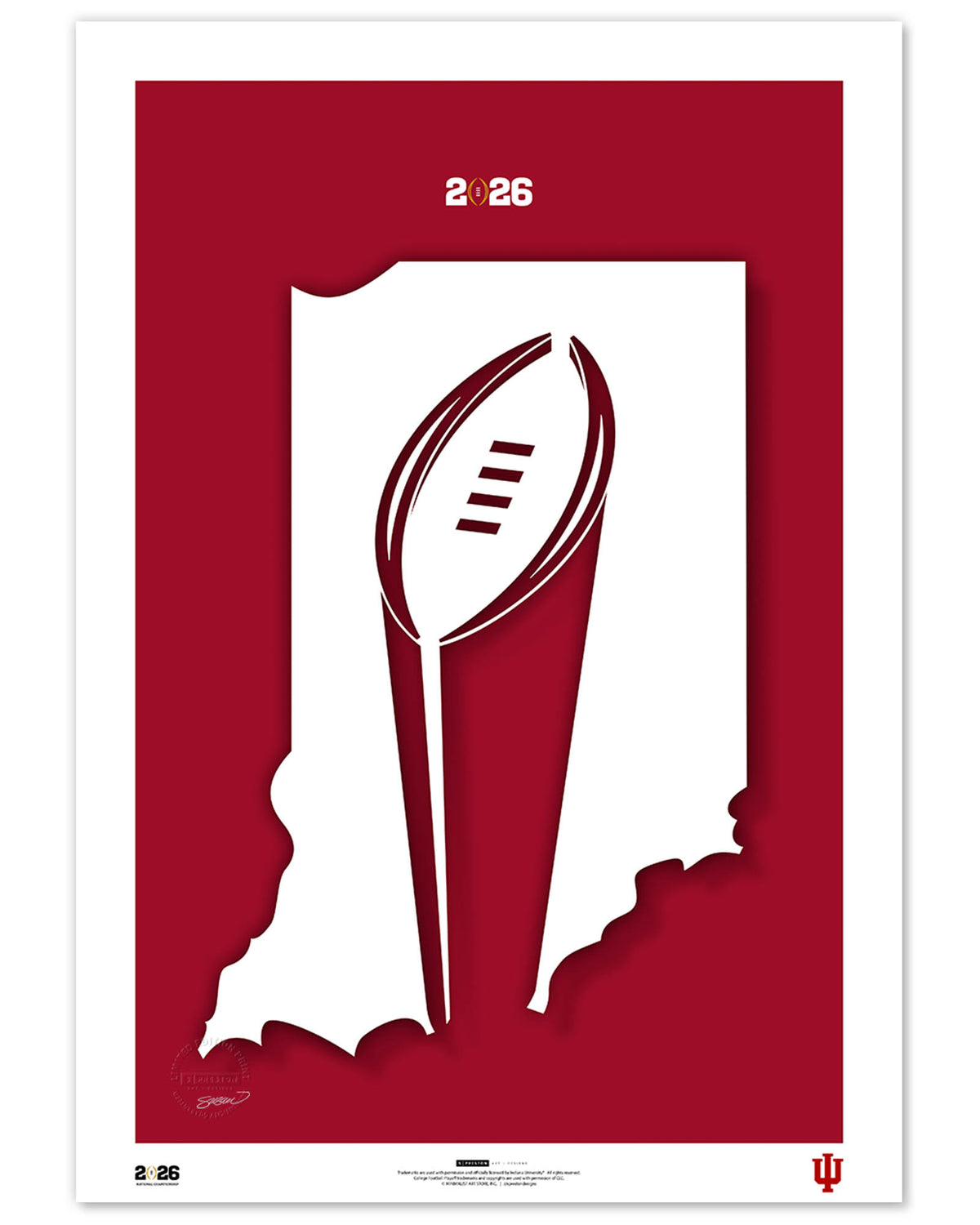 Minimalist College Football Champions 2025 Limited Edition Art Print