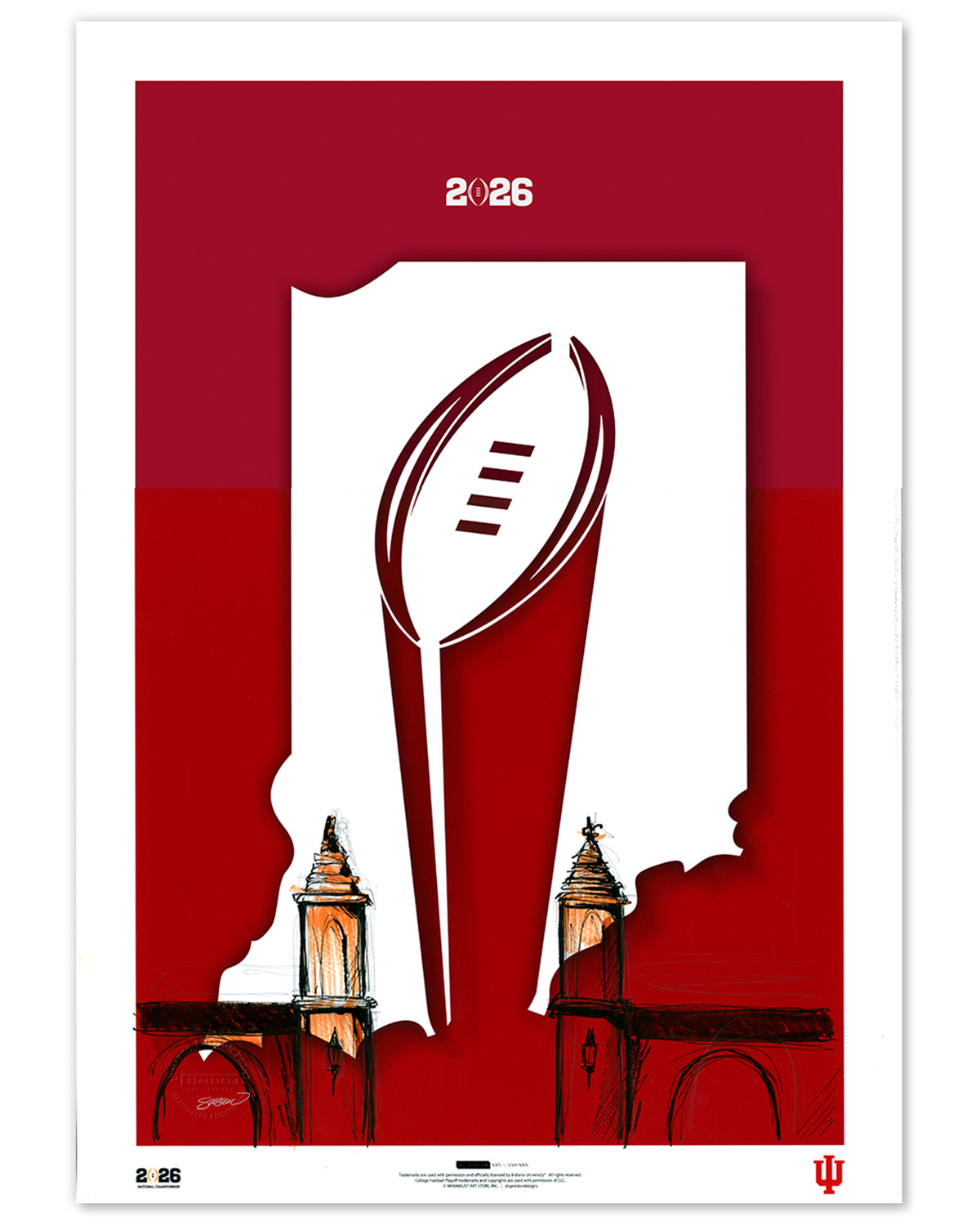 Minimalist College Football Champions 2025 Limited Edition Art Print