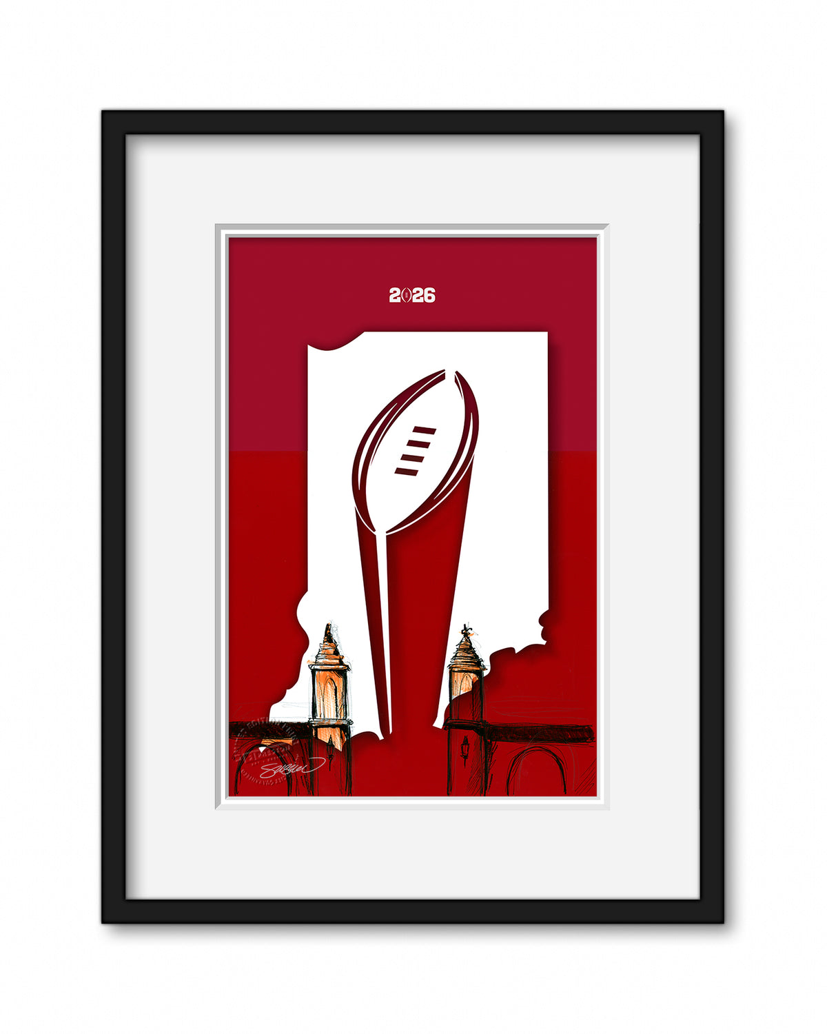 Minimalist College Football Champions 2025 Limited Edition Art Print