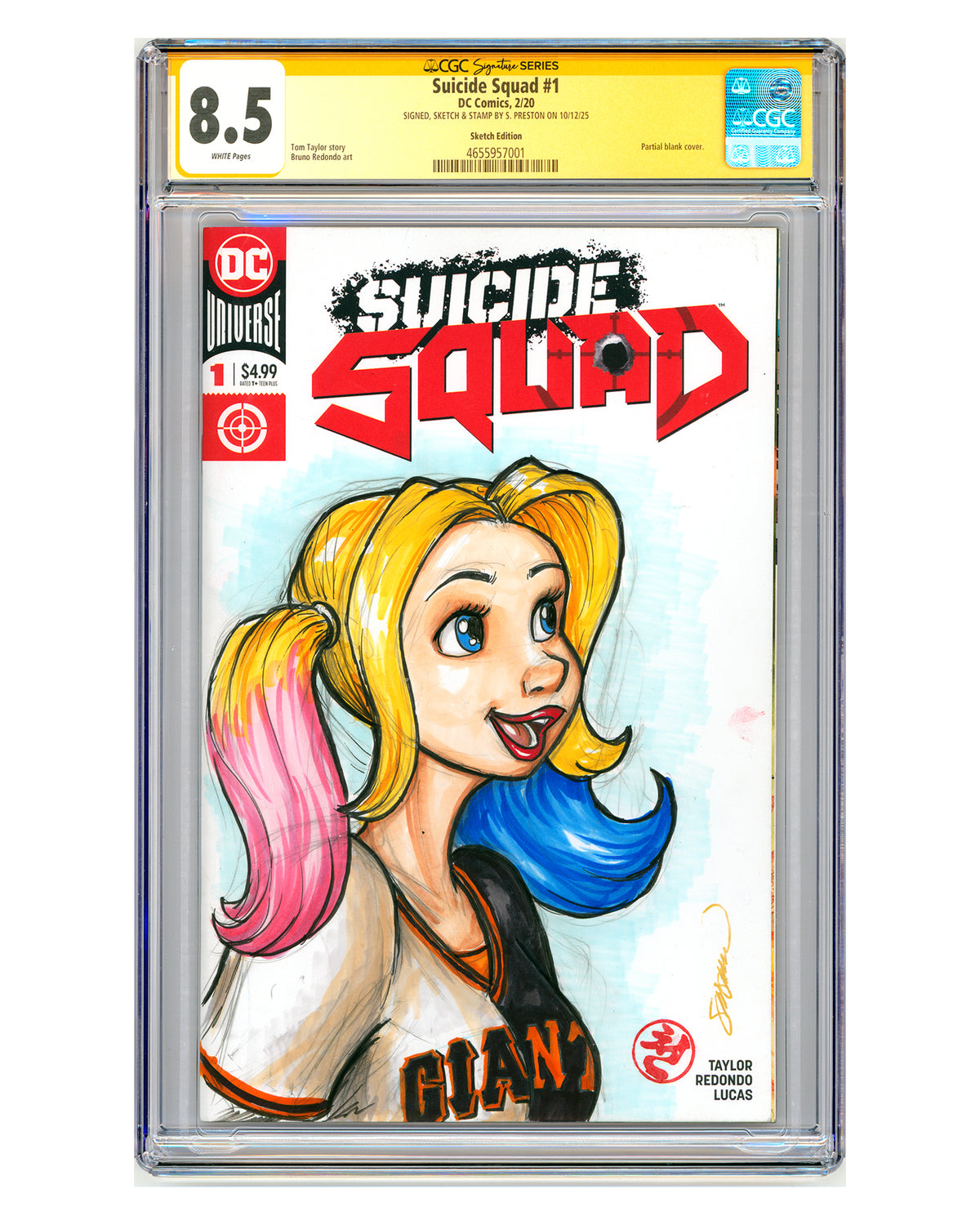 ORIGINAL ART - Giants Harley Quinn Sketch CGC 8.5 Comic Book