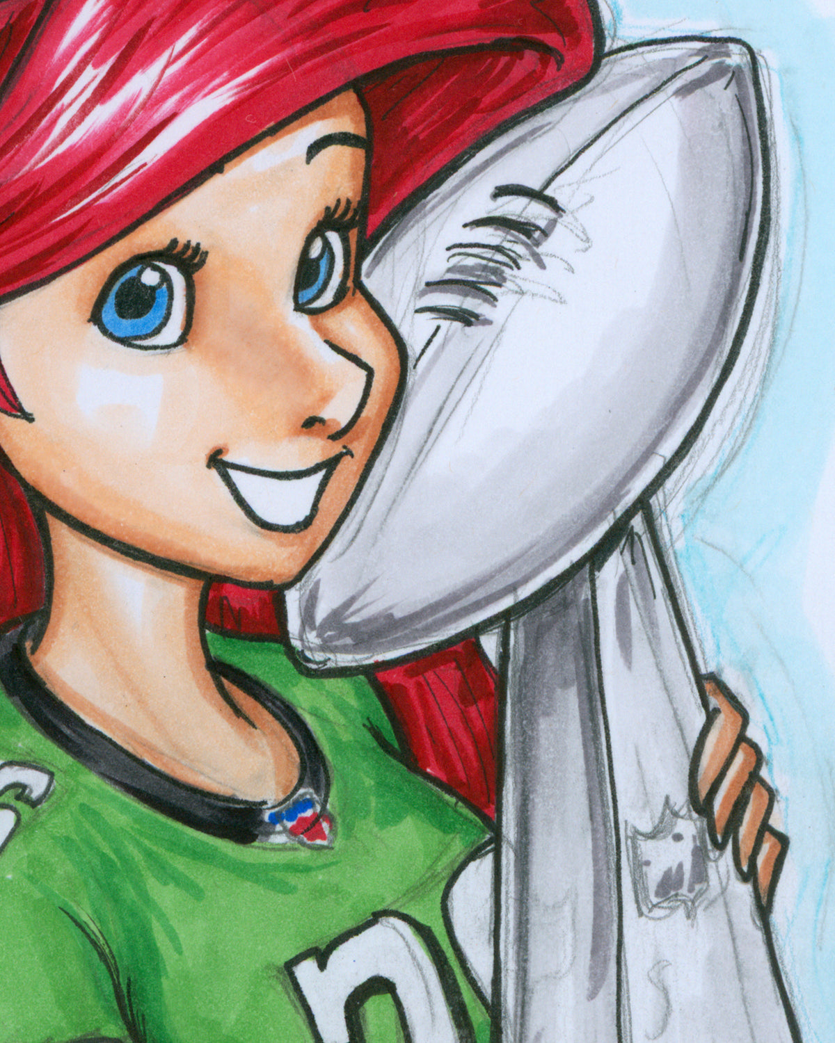 ORIGINAL ART - Eagles Ariel Sketch CGC 9.6 Birds of Prey #1 Comic Book