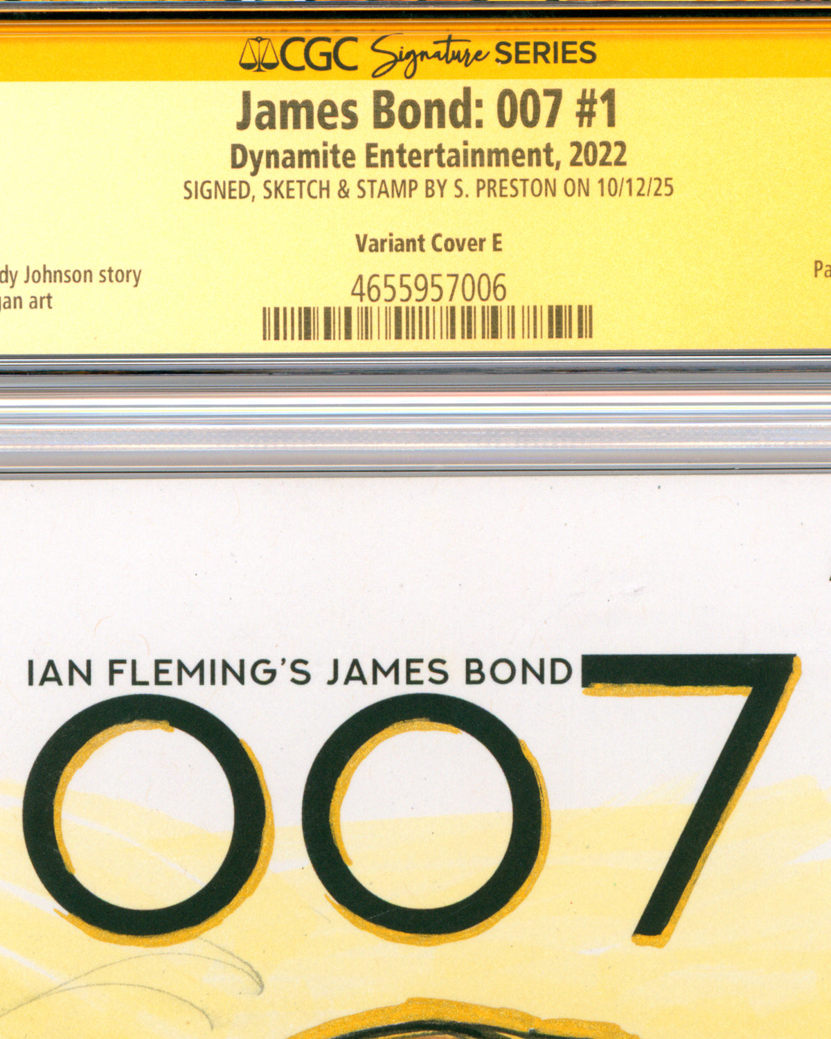ORIGINAL ART - KONNI MACKENZIE Sketch CGC 9.8 Signature Series James Bond 007