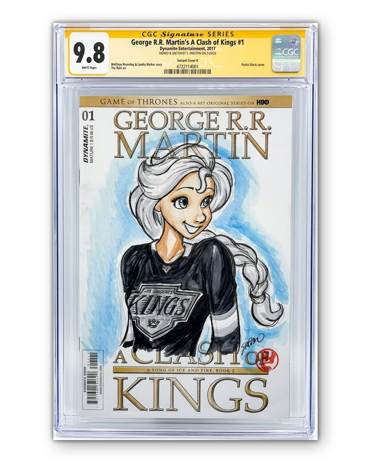 ORIGINAL ART - LA Kings Elsa CGC 9.8 Clash of Kings Game of Thrones #1 Comic Book