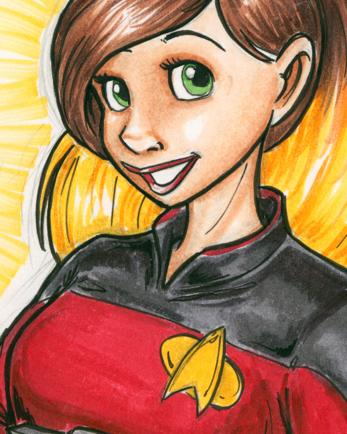 ORIGINAL ART - KONNI MACKENZIE Sketch CGC 9.8 Signature Series Star Trek #1 Comic Book