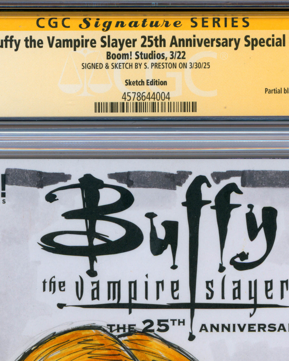ORIGINAL ART - Yankees Buffy The Vampire Slayer Sketch CGC 9.8 #1 Comic Book