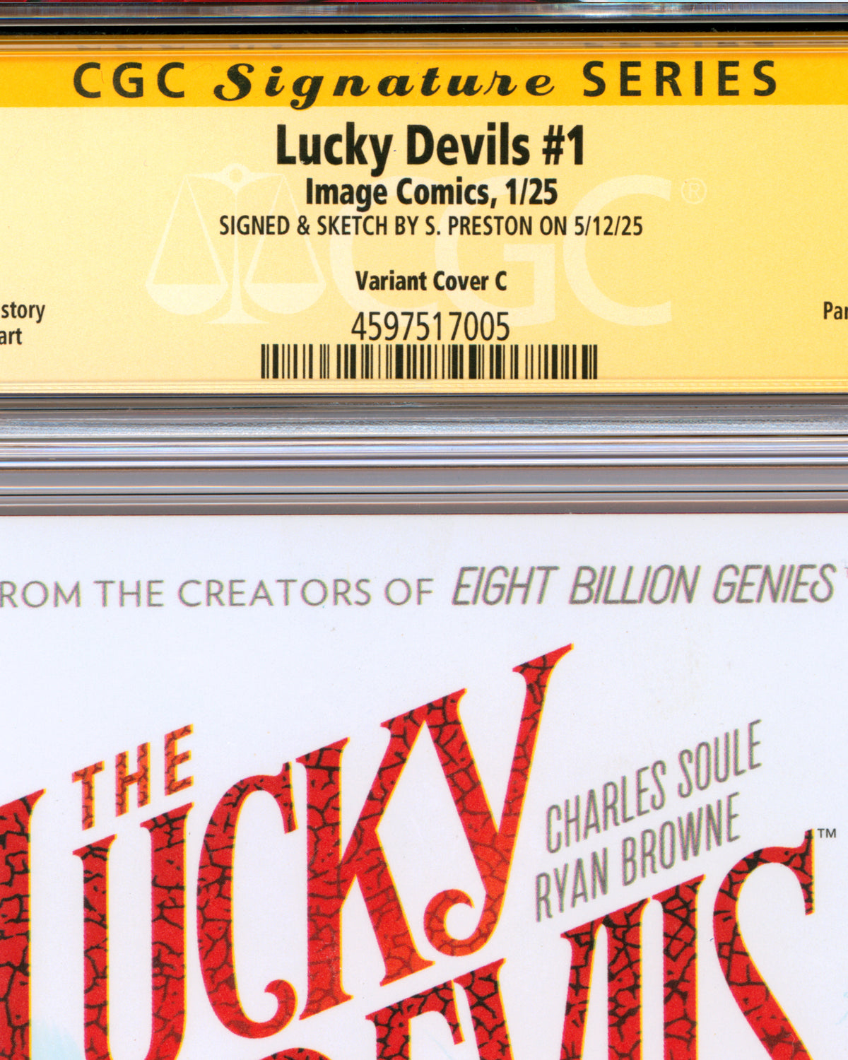 ORIGINAL ART - Devils Ariel Sketch CGC 9.8 Lucky Devils #1 Comic Book